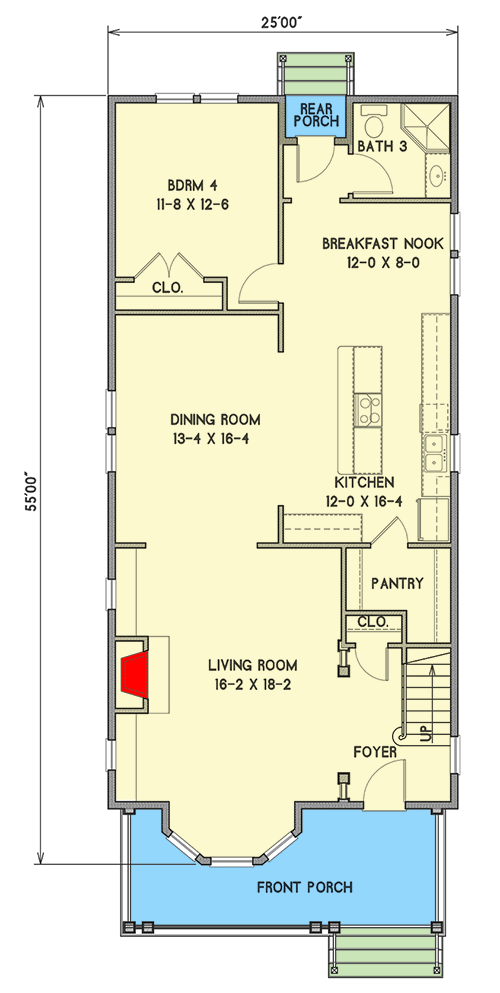Plan 31556GF: Charming 3-Story Coastal Cottage - Floor Plan - Main Level - Coastal, Cottage, Country