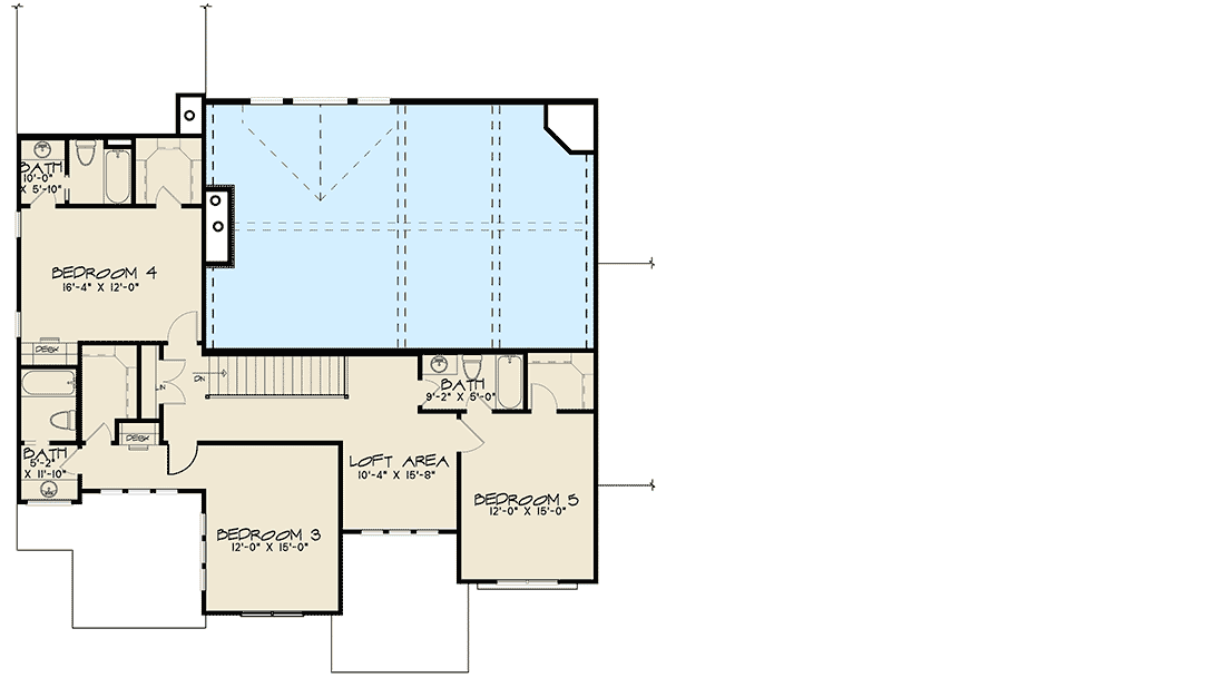 Plan 70631SND: Spacious New American Farmhouse Plan with Angled 3-Car Garage - 4140 Sq Ft - Floor Plan - 2nd Floor - Country, Craftsman, Farmhouse, Modern Farmhouse, New American