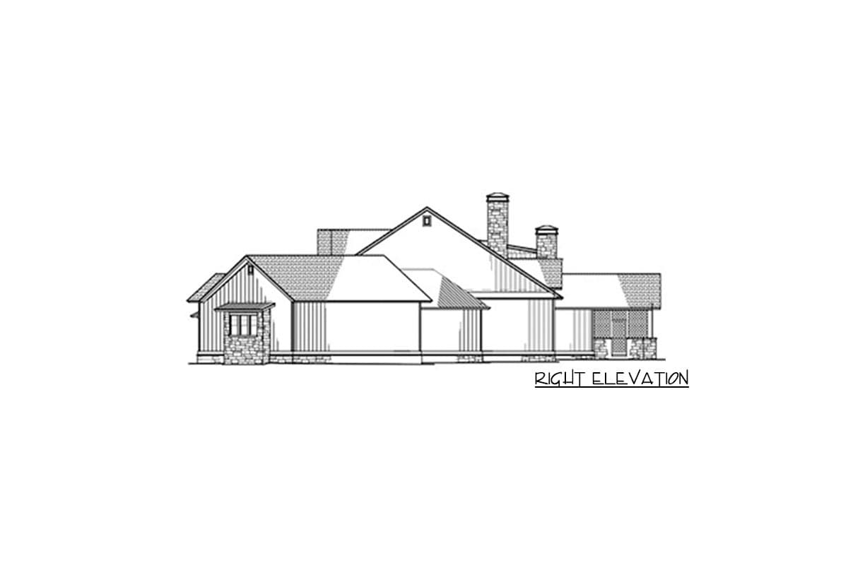 Plan 70631SND: Spacious New American Farmhouse Plan with Angled 3-Car Garage - 4140 Sq Ft - Image #5 - Country, Craftsman, Farmhouse, Modern Farmhouse, New American