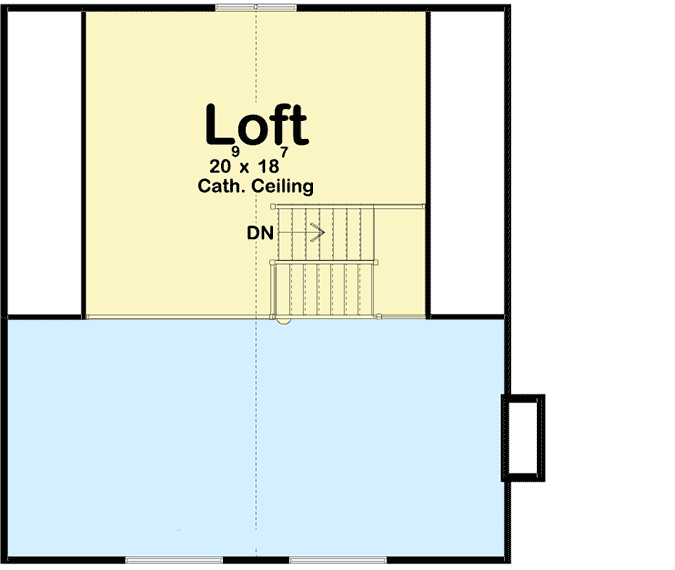 Plan 62774DJ: 2-Bed Cabin with Wraparound Deck and Upstairs Loft - 1395 Sq Ft - Floor Plan - 2nd Floor - Cabin, Coastal, Country, Mountain, Vacation