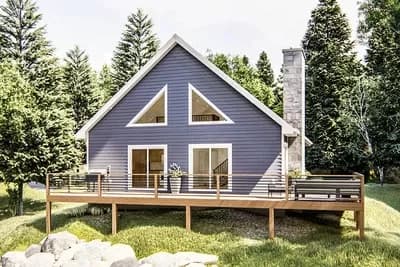2-Bed Cabin with Wraparound Deck and Upstairs Loft - 1395 Sq Ft
