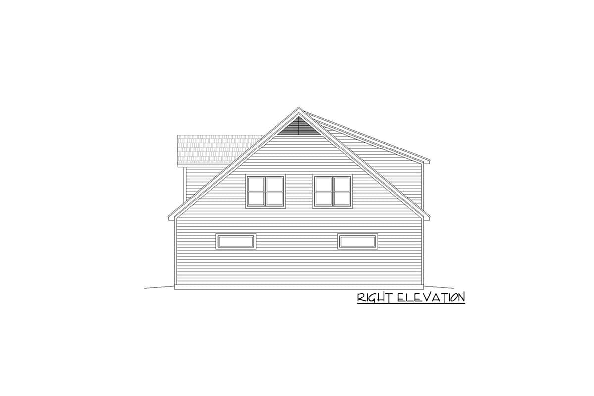 Plan 68626VR: Spacious 2-Bed Barndominium House Plan with Deck - Image #5 - Barndominium, Carriage, Traditional