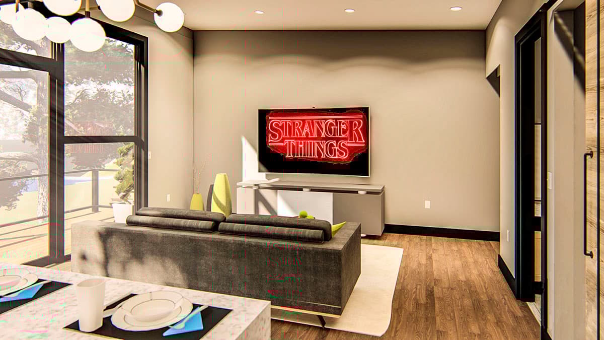 Plan 62775DJ: 3-Car Modern Garage Apartment Plan - Image #4 - Carriage, Mid Century Modern, Modern, Northwest, Vacation