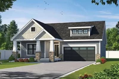 2-Bed Bungalow Plan with Optional Sunroom