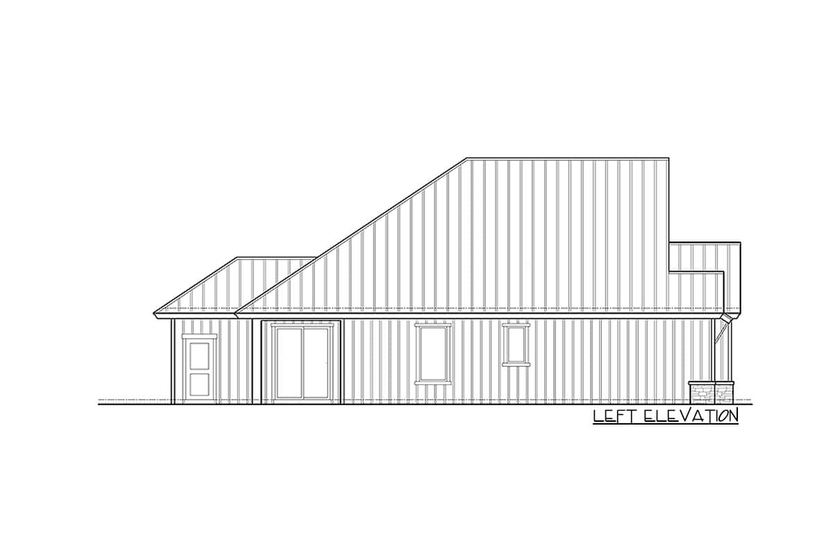Plan 33233ZR: Modern Farmhouse Plan with 10-Foot-Deep Covered Rear Porch - 1763 Sq Ft - Image #4 - Country, Farmhouse, Modern Farmhouse, New American, Southern