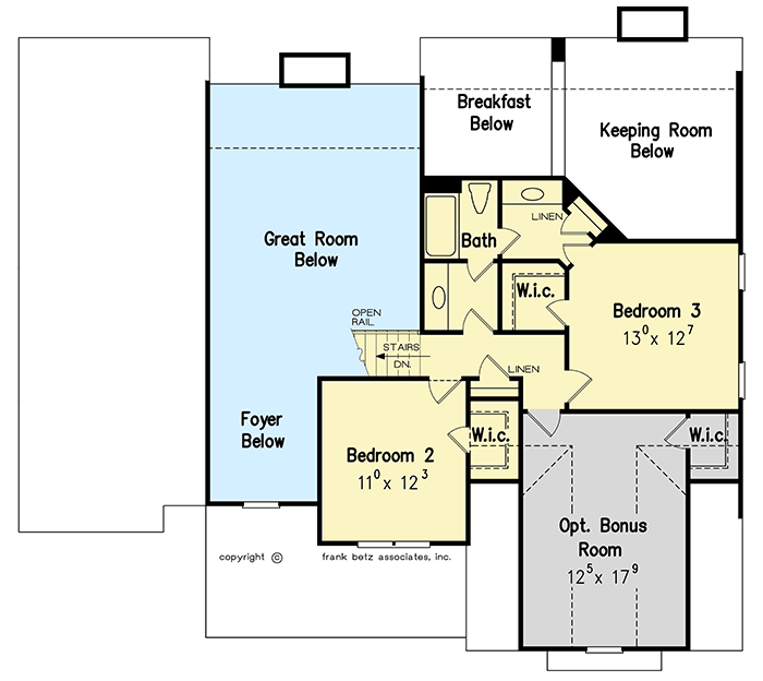 Plan 710257BTZ: Casually Elegant 3-Bed Home Plan - Floor Plan - 2nd Floor - Southern, Traditional
