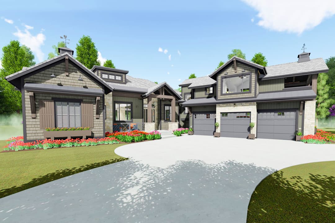 Plan 64474SC: Mountain Craftsman Home Plan with Optional Bonus Level - Image #7 - Country, Craftsman, Mountain, New American, Rustic, Transitional