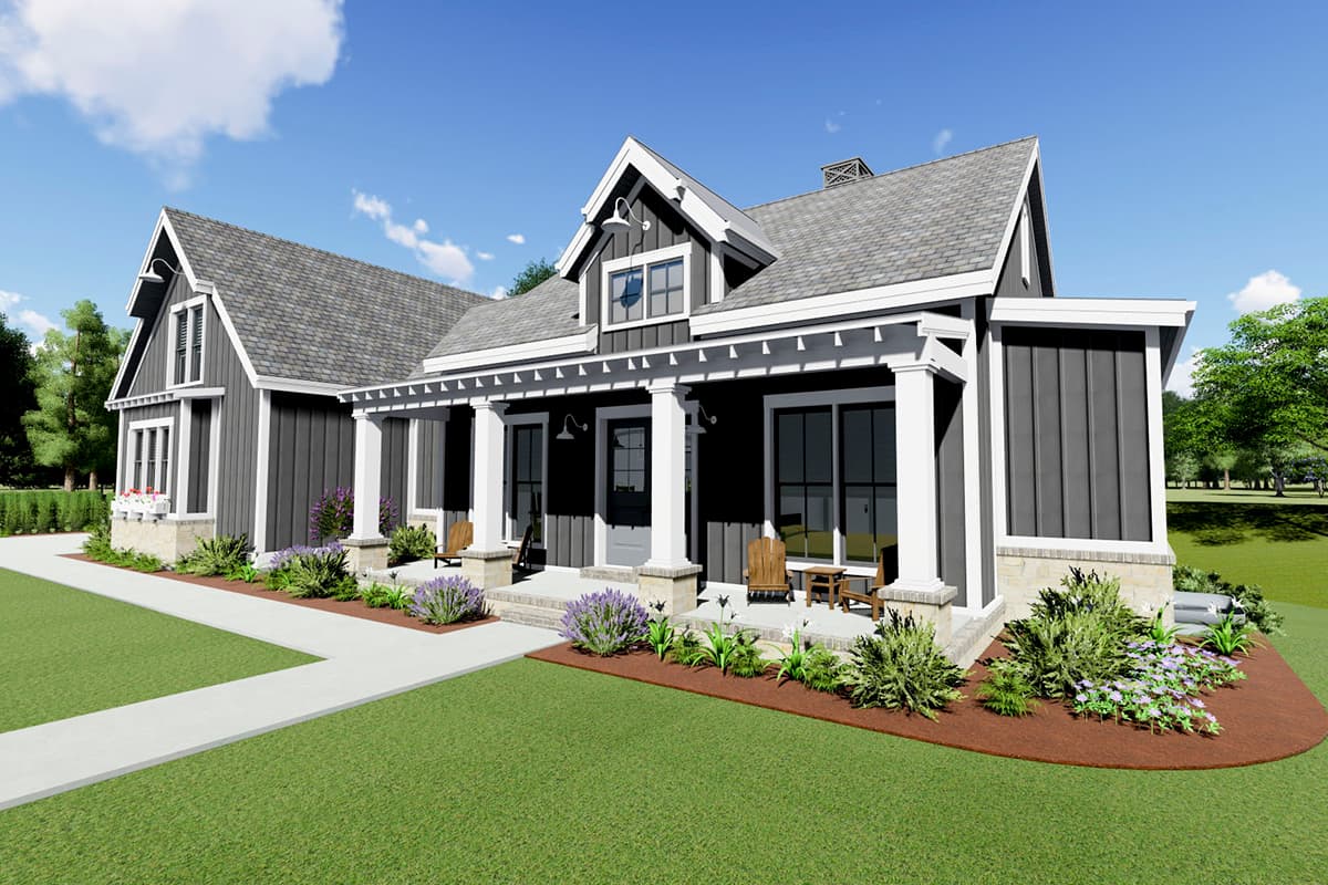 Plan 64471SC: Gorgeous Farmhouse Plan for a Rear-sloping Lot - Image #5 - Cottage, Craftsman, Farmhouse, Modern Farmhouse