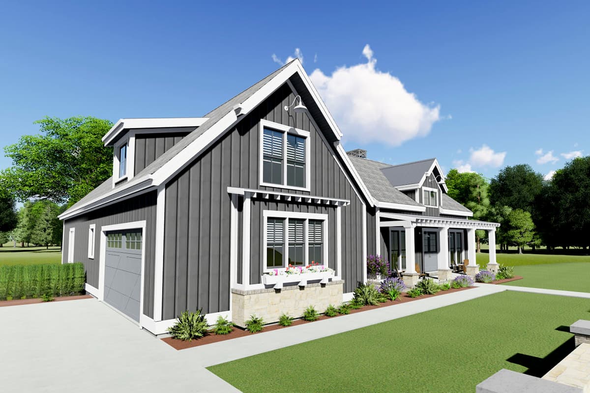 Plan 64471SC: Gorgeous Farmhouse Plan for a Rear-sloping Lot - Image #4 - Cottage, Craftsman, Farmhouse, Modern Farmhouse