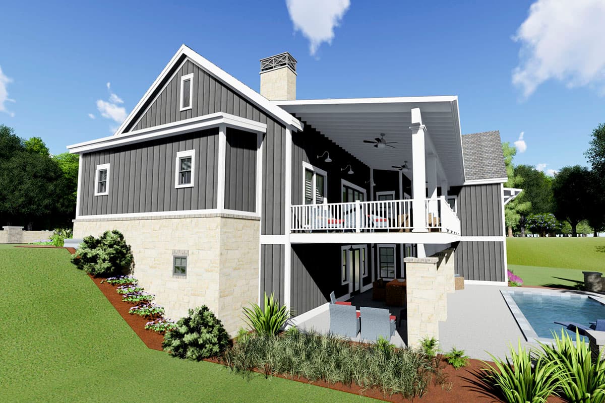 Plan 64471SC: Gorgeous Farmhouse Plan for a Rear-sloping Lot - Image #6 - Cottage, Craftsman, Farmhouse, Modern Farmhouse