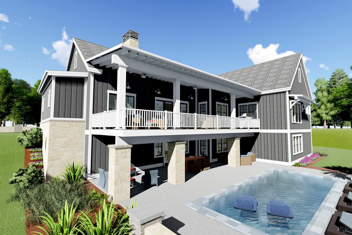 Plan 64471SC: Gorgeous Farmhouse Plan for a Rear-sloping Lot - Image #7 - Cottage, Craftsman, Farmhouse, Modern Farmhouse