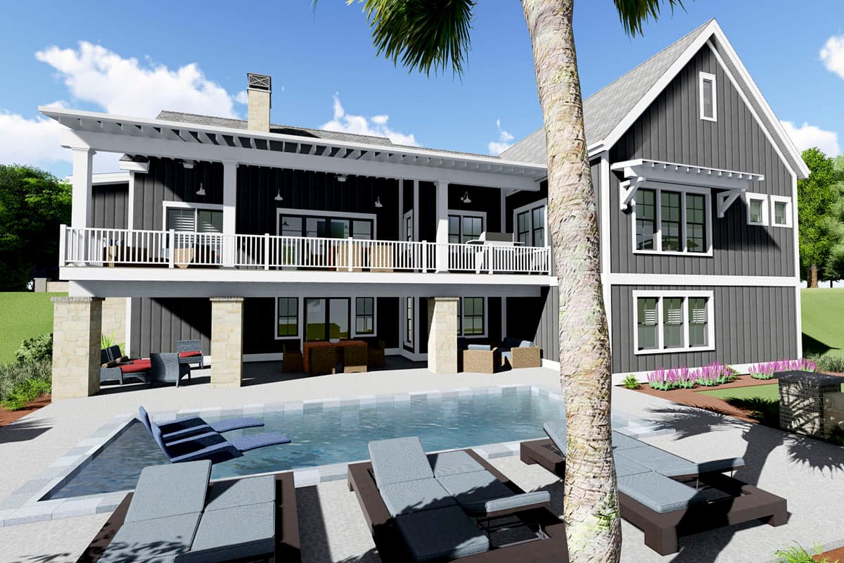 Plan 64471SC: Gorgeous Farmhouse Plan for a Rear-sloping Lot - Image #8 - Cottage, Craftsman, Farmhouse, Modern Farmhouse