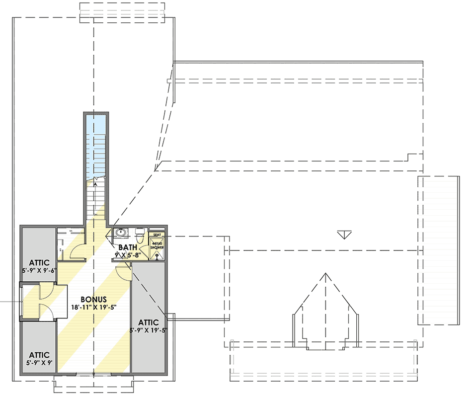 Plan 64471SC: Gorgeous Farmhouse Plan for a Rear-sloping Lot - Floor Plan - Optional Bonus Level - Cottage, Craftsman, Farmhouse, Modern Farmhouse