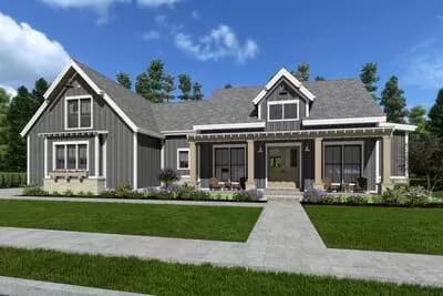 Gorgeous Farmhouse Plan for a Rear-sloping Lot