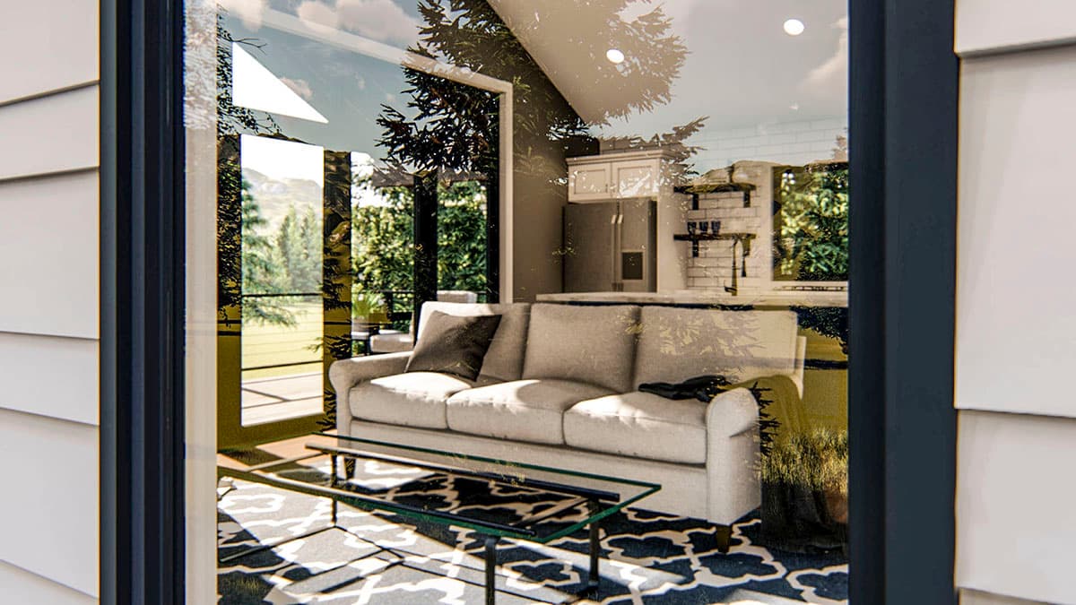 Plan 62778DJ: Modern Rustic Garage Apartment Plan with Vaulted Interior - 1030 Sq Ft - Image #9 - Carriage, Modern, Mountain, Rustic, Vacation