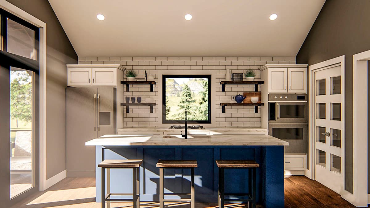 Plan 62778DJ: Modern Rustic Garage Apartment Plan with Vaulted Interior - 1030 Sq Ft - Image #10 - Carriage, Modern, Mountain, Rustic, Vacation