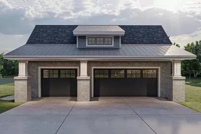 3-Car Craftsman-Style Detached Garage Plan