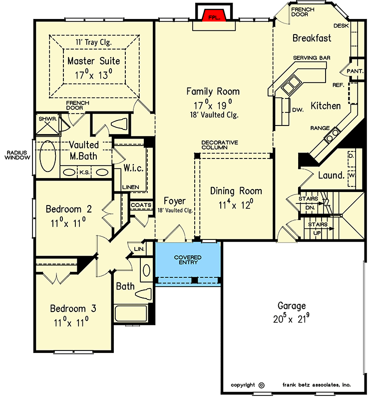 Plan 710270BTZ: Cape Cod Cottage with Side-Entry Garage - Floor Plan - Main Level - Cape Cod, Cottage, Southern, Traditional