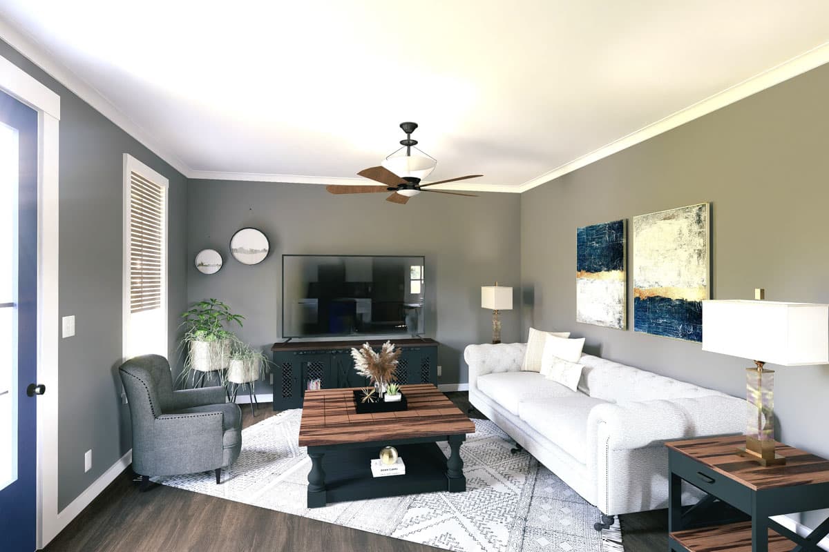 Plan 25005DH: 3-Bed Country Plan with Open Layout - 1320 Sq Ft - Image #10 - Cabin, Cottage, Country