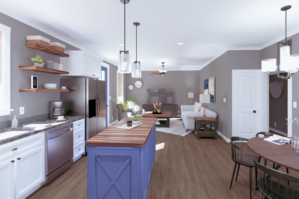 Plan 25005DH: 3-Bed Country Plan with Open Layout - 1320 Sq Ft - Image #9 - Cabin, Cottage, Country
