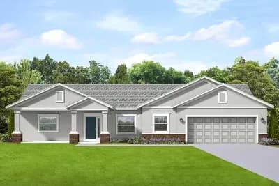 Ranch House Plan with Workshop in 2-Car Garage