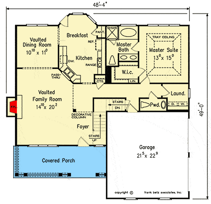 Plan 710272BTZ: 3-Bed House Plan with Two Cheery Dormers - Floor Plan - Main Level - Country, Southern, Traditional