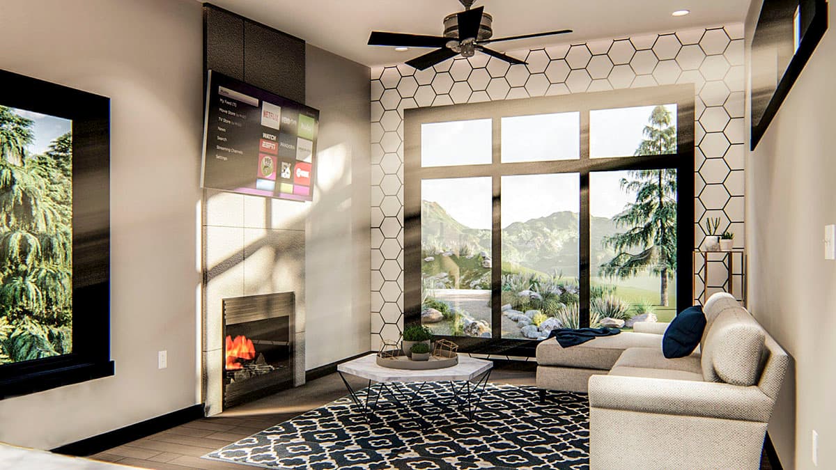 Plan 62782DJ: Contemporary Carriage House Plan with 1 Bedroom - Image #6 - Carriage, Contemporary, Mid Century Modern, Modern, Northwest, Vacation