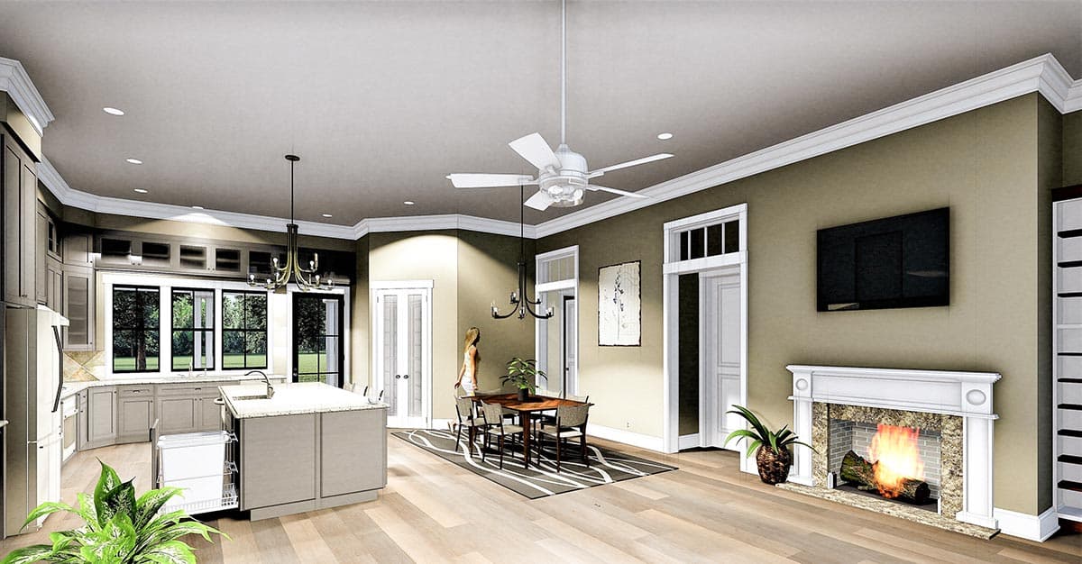 Plan 25007DH: Country Home Plan with 11-Foot-Deep Front Porch - 2160 Sq Ft - Image #6 - Country, New American, Ranch, Southern