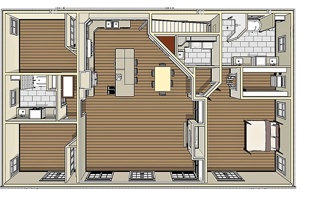 Plan 25007DH: Country Home Plan with 11-Foot-Deep Front Porch - 2160 Sq Ft - Floor Plan - Basement - Country, New American, Ranch, Southern