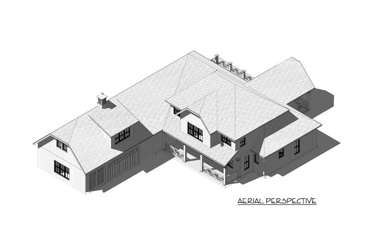 Plan 46389LA: Exclusive 4-Bed Modern Farmhouse Plan with Courtyard-Entry Garage - Image #5 - Country, Farmhouse, New American