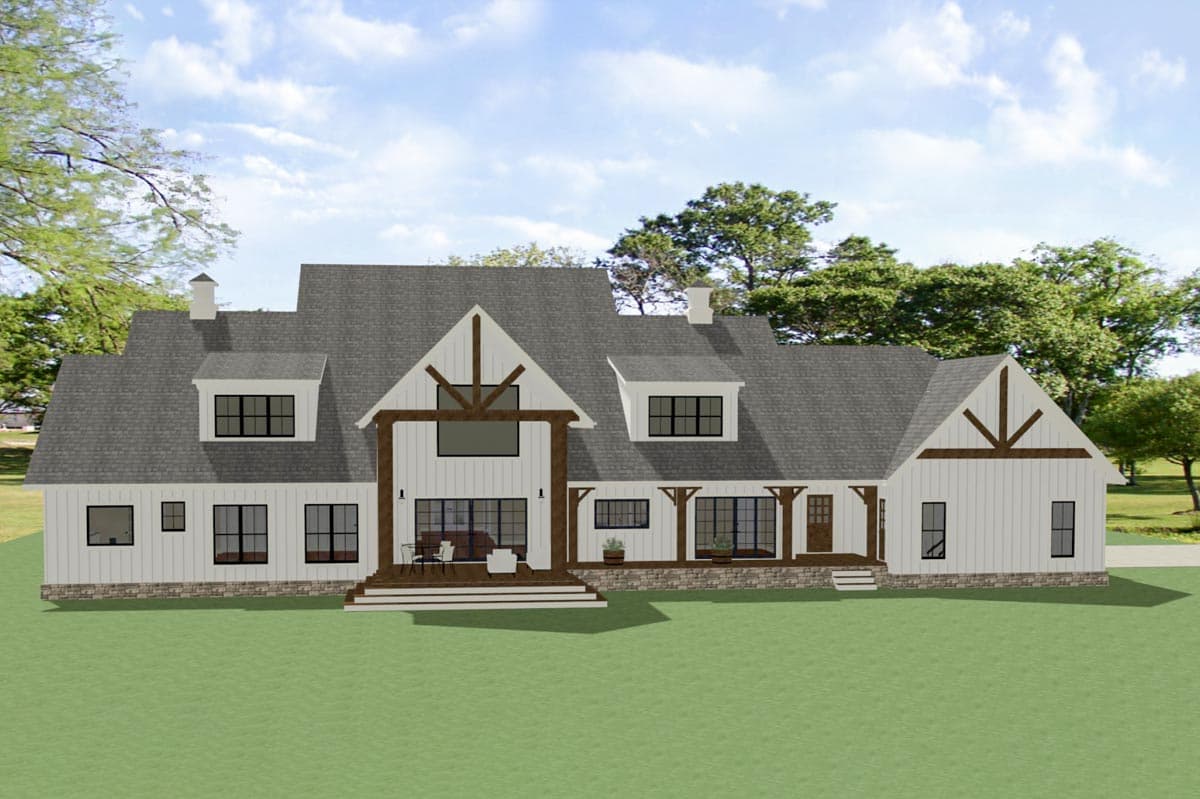 Plan 46394LA: Sophisticated Farmhouse Plan with Two-Story Great Room - Image #6 - Country, Craftsman, Farmhouse, Modern Farmhouse