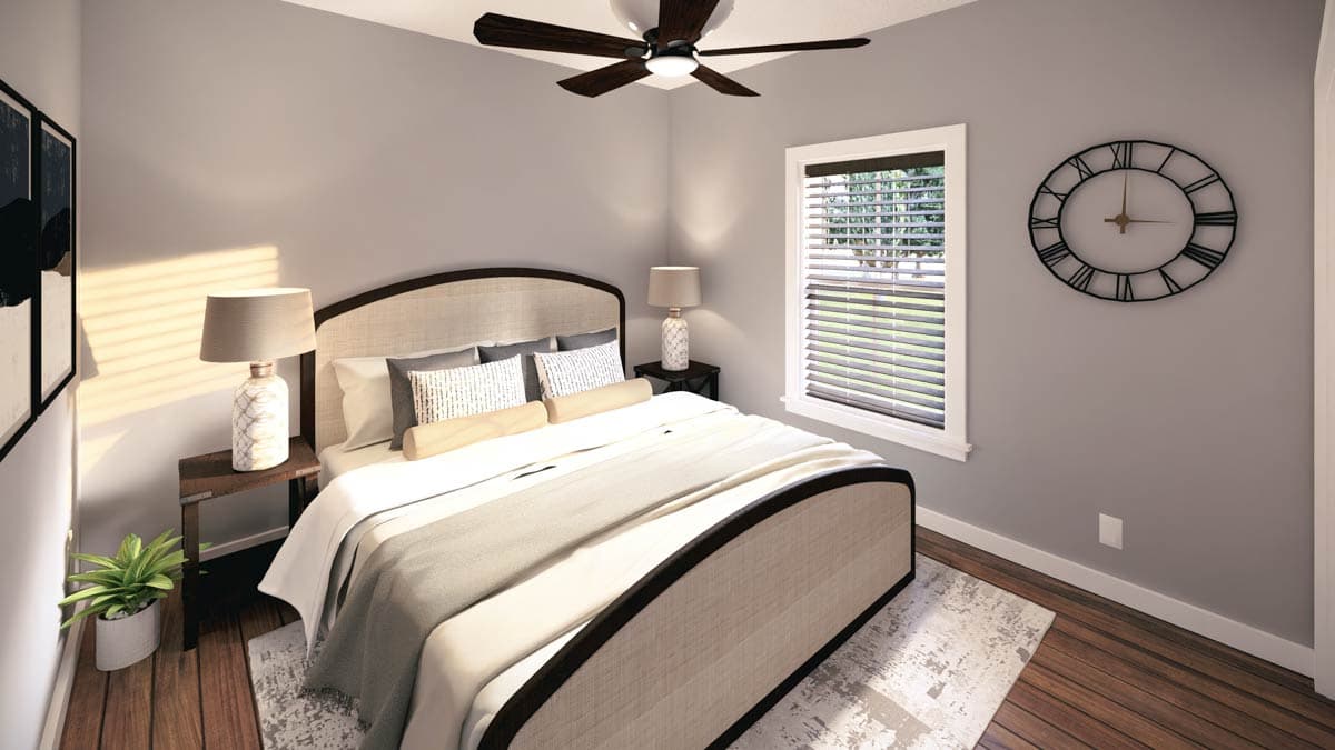 Plan 25008DH: 3-Bed Ranch Home Plan with Split Bedrooms - 1311 Sq Ft - Image #15 - Cottage, Country, New American, Ranch, Southern