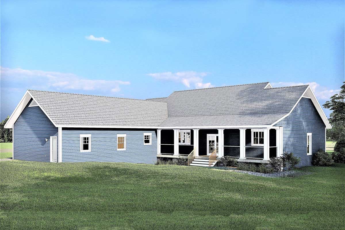 Plan 25011DH: One-level Country House Plan with Front and Back Covered Porches - Image #5 - Ranch, Southern