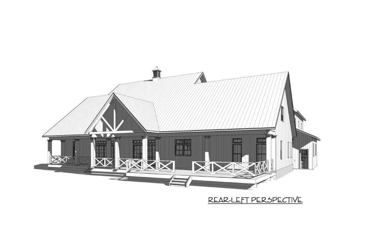 Plan 46395LA: Modern Farmhouse with Flexible Second-level Design and Detached Workshop - 5001 Sq Ft - Image #4 - Country, Craftsman, Farmhouse, Modern Farmhouse, New American, Traditional