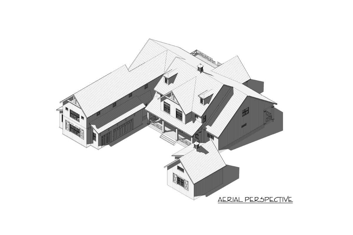 Plan 46395LA: Modern Farmhouse with Flexible Second-level Design and Detached Workshop - 5001 Sq Ft - Image #6 - Country, Craftsman, Farmhouse, Modern Farmhouse, New American, Traditional