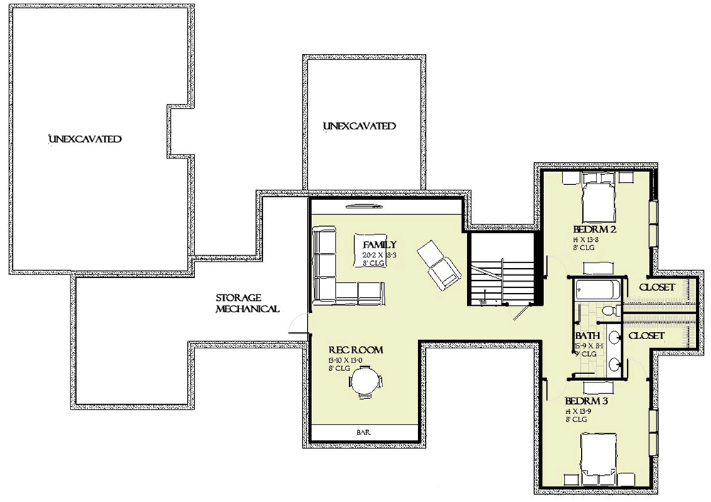 Plan 970082VC: Luxurious Contemporary Ranch with Optional Lower Level - Floor Plan - Optional Lower Level - Contemporary, New American, Ranch, Scandinavian, Vacation