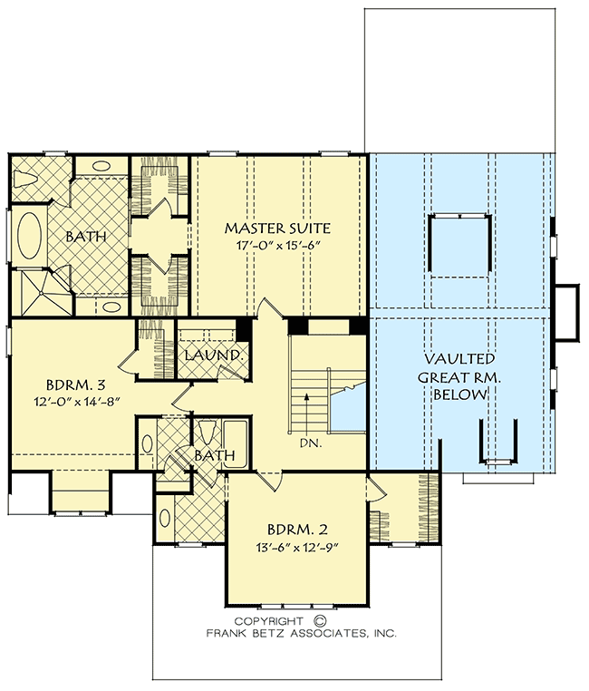 Plan 710280BTZ: 4-Bed Colonial House Plan with Open Floor Plan - Floor Plan - 2nd Floor - Colonial, Traditional