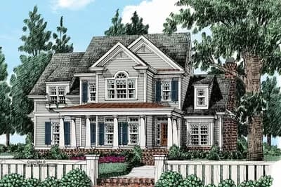 4-Bed Colonial House Plan with Open Floor Plan