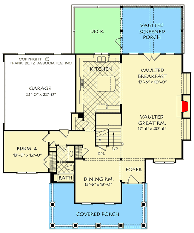 Plan 710281BTZ: 4-Bed Craftsman House Plan with Open Floor Plan - Floor Plan - Main Level - Country, Craftsman