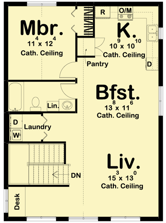 Plan 62784DJ: Carriage House Plan with a Traditional Brick Exterior - Floor Plan - 2nd Floor - Carriage, Traditional