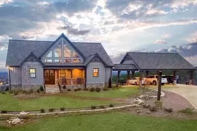 Mountain Home Plan with 2 Master Bedrooms - 2068 Sq Ft