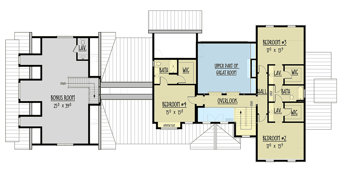 Plan 275002CMM: Modern Farmhouse Plan with Barn-like Garage with Bonus Above - 4744 Sq Ft - Floor Plan - Second Floor - Contemporary, Country, Farmhouse, Modern Farmhouse, Traditional, Transitional