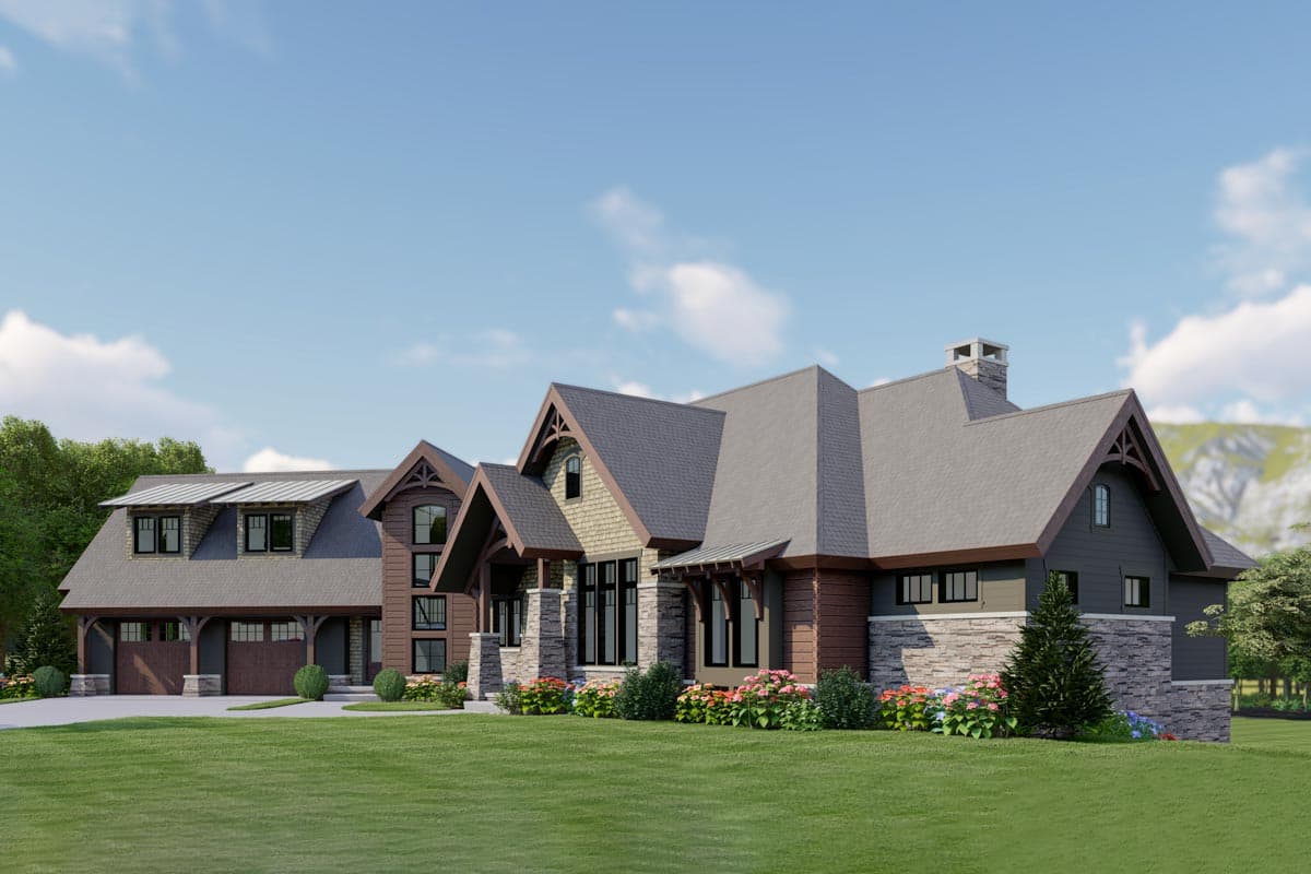 Plan 275003CMM: Rustic Craftsman with Two-Story Great Room and Angled Garage - 2839 Sq Ft - Image #5 - Country, Craftsman, Mountain, Ranch, Rustic, Shingle