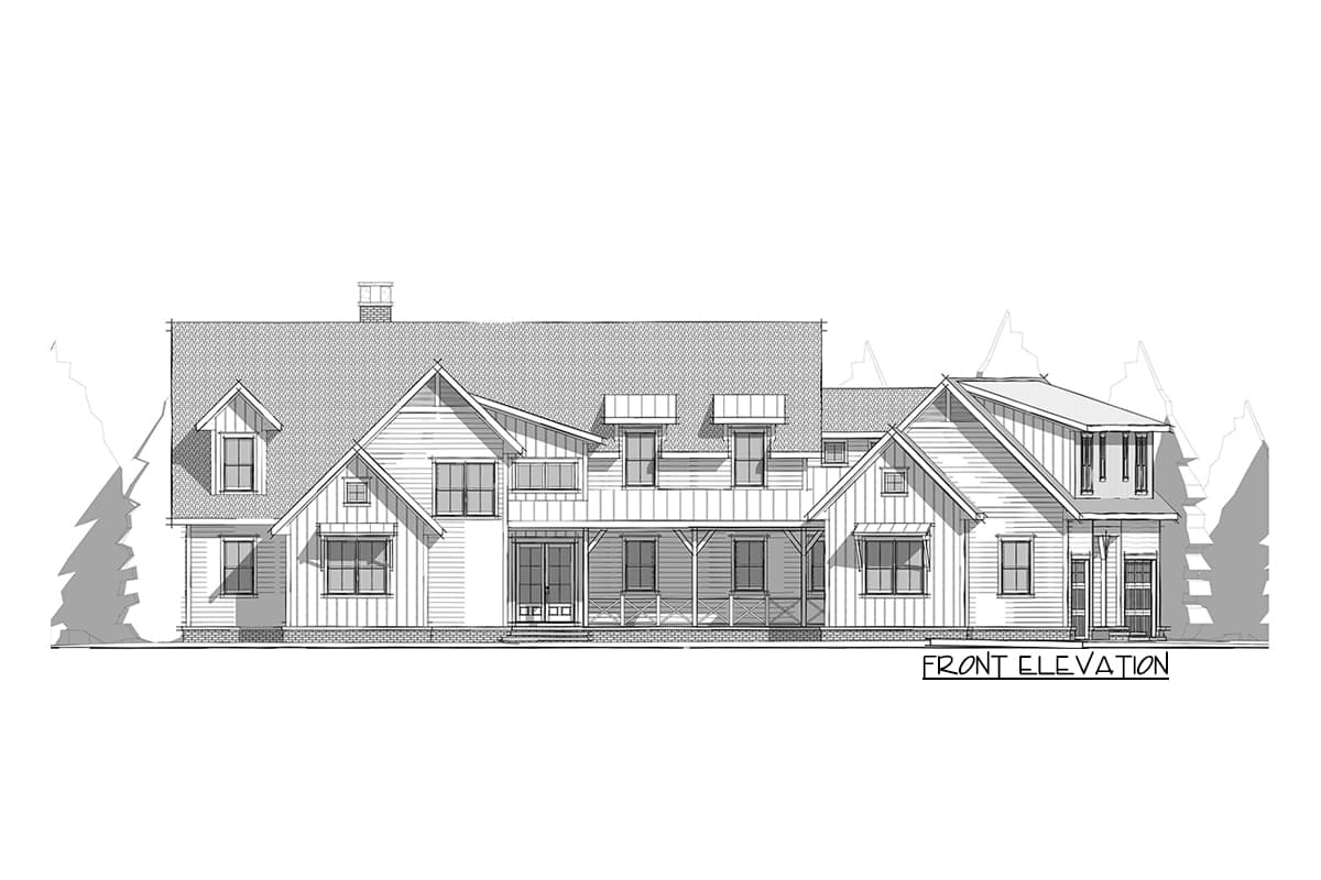 Plan 275004CMM:  5-Bed New American House Plan with Unique Angled Garage - 4838 Sq Ft - Image #7 - Country, Craftsman, Farmhouse, Modern Farmhouse, New American, Northwest