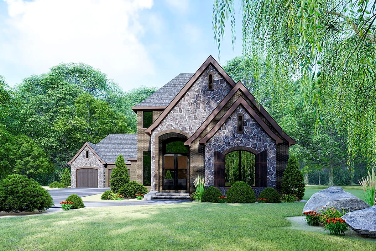 Plan 70632SND: European House Plan with Two Main-level Masters - 3020 Sq Ft - Image #6 - European, French Country, Traditional