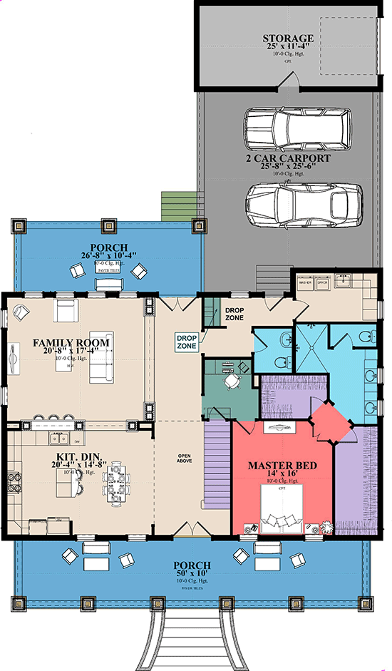 Plan 86333HH: Craftsman Beauty with 3-Car Garage - Floor Plan - Main Level - Country, Craftsman