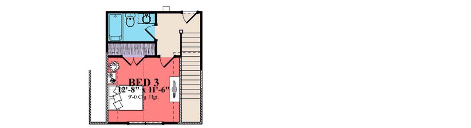Plan 86335HH: 3-Bedroom House Plan with Detached 2-Car Garage - Floor Plan - 2nd Floor - Cottage, Country, Craftsman, New American