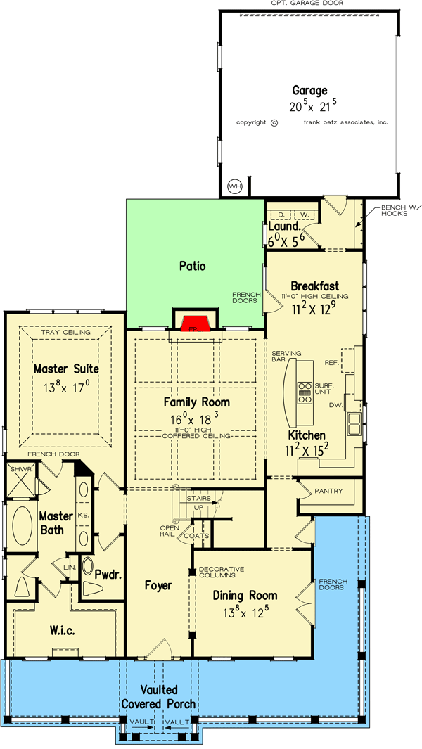 Plan 710287BTZ: Country Home Plan with Wrapping Porch - Floor Plan - Main Level - Country, Southern, Traditional