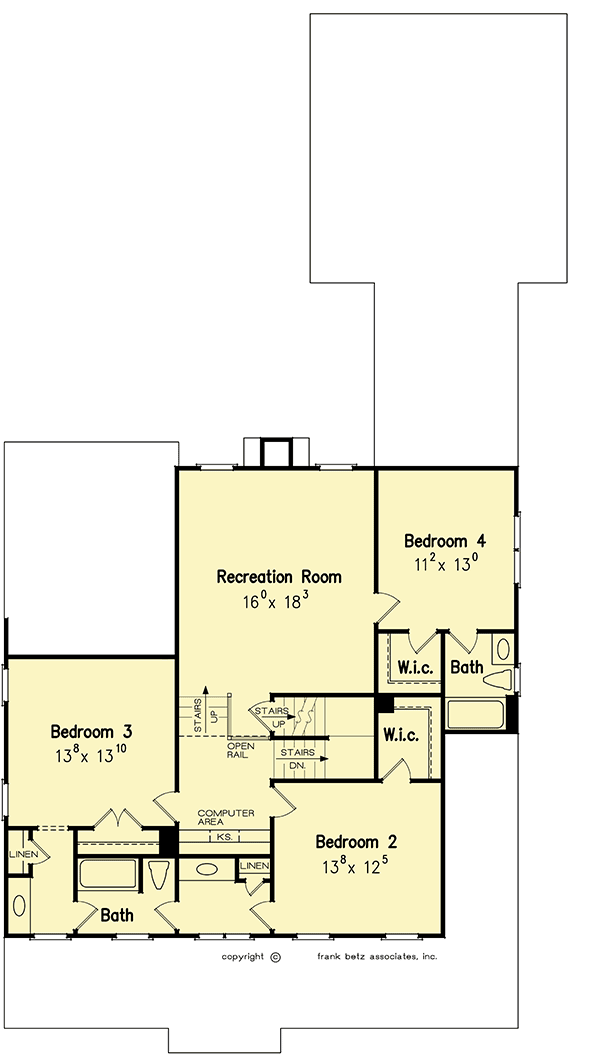 Plan 710287BTZ: Country Home Plan with Wrapping Porch - Floor Plan - 2nd Floor - Country, Southern, Traditional