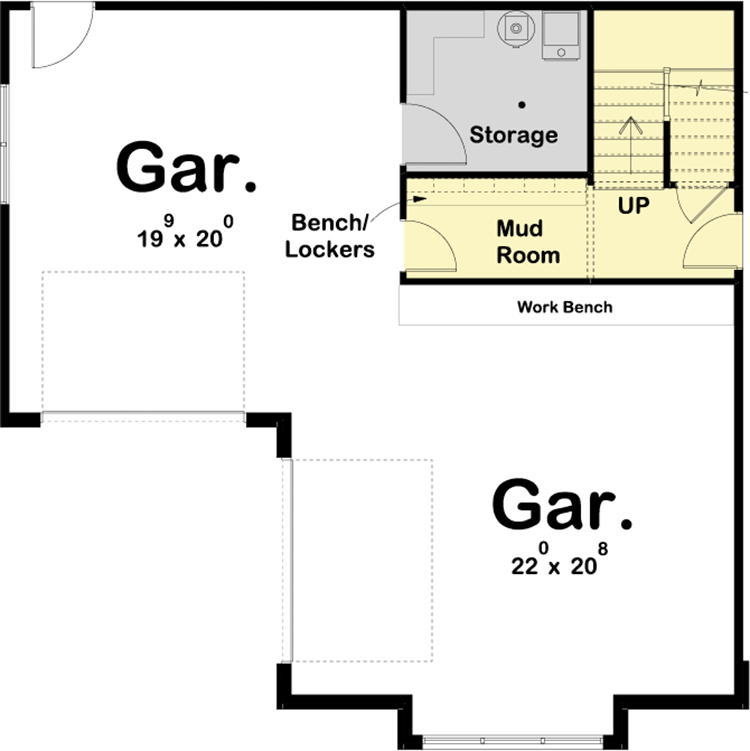 Plan 62785DJ: Carriage House Plan with Deck Above Garage - Floor Plan - Main Level - Carriage, Vacation